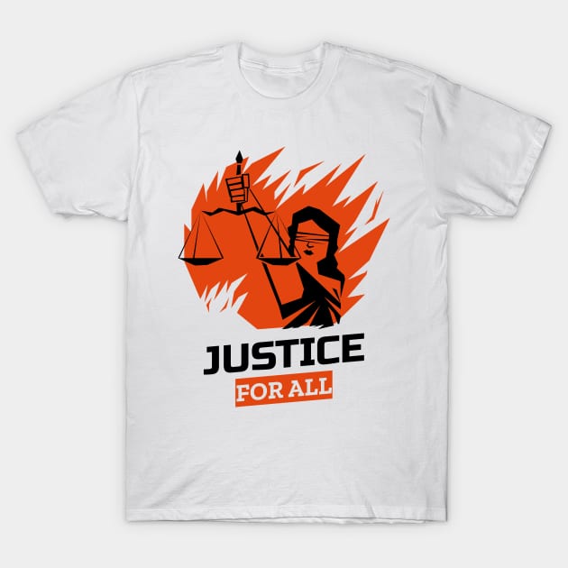 Justice for All Power to the People T-Shirt by Naumovski